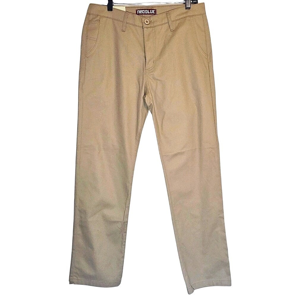 Neoblue Relaxed Chino Pants Khaki‎ Tan 32 100% Cotton New Business Casual Street